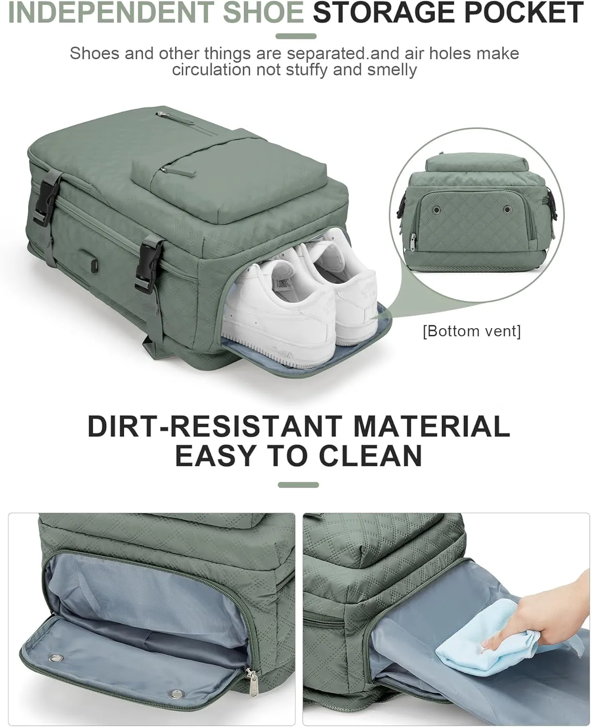 WONHOX Large Travel Backpack Carry on Flight Approved Laptop Work Business Backpack for Women Men Mochila de Viaje