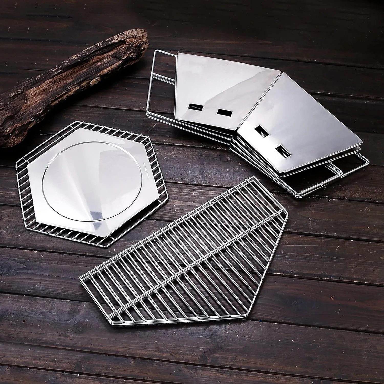 Wood Burning Camping Stove Folding Portable Stainless Steel Backpacking Stove for Outdoor Hiking Camping, BBQ, Grilling, Cooking Foldable Grill Camping Wood Stove