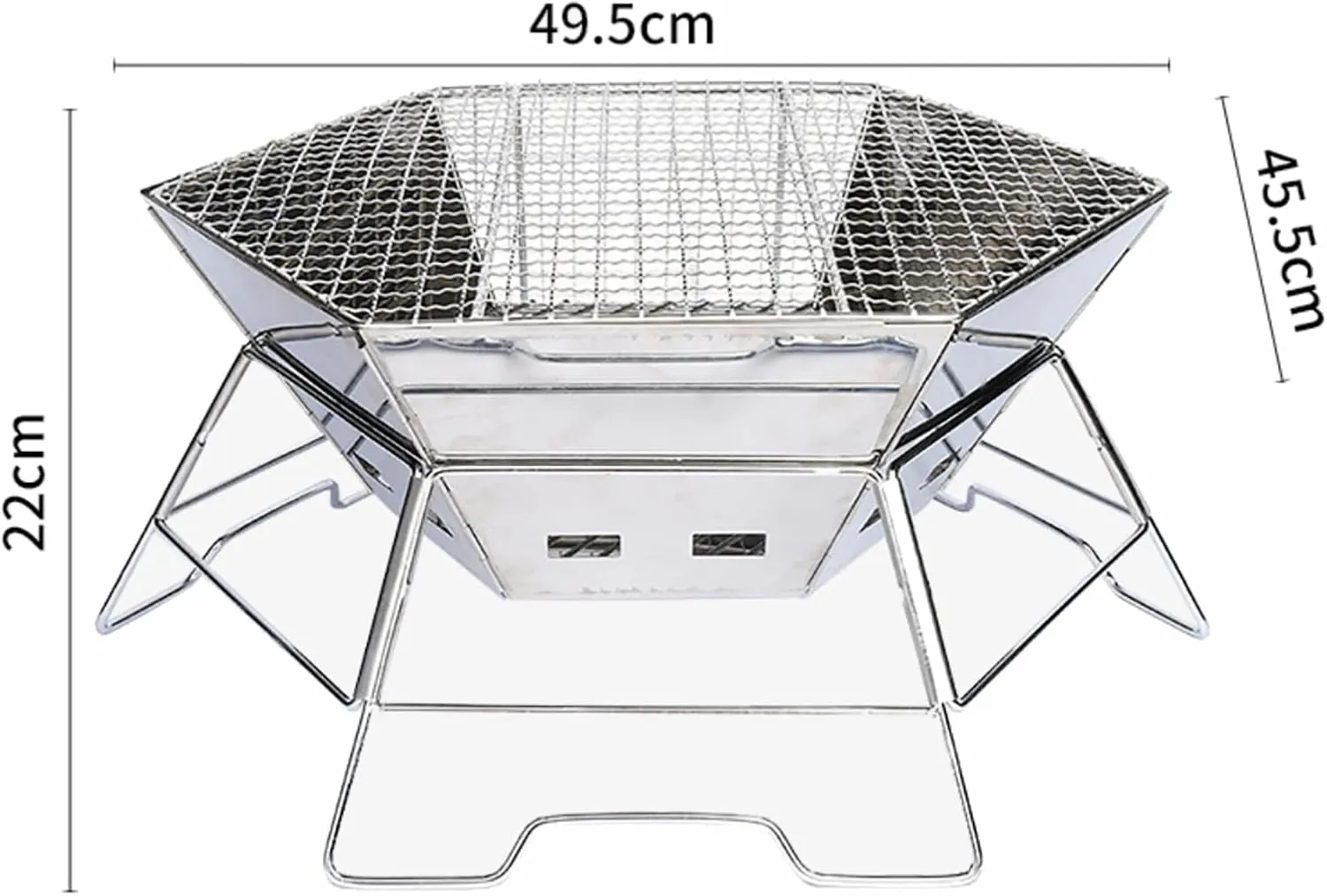 Wood Burning Camping Stove Folding Portable Stainless Steel Backpacking Stove for Outdoor Hiking Camping, BBQ, Grilling, Cooking Foldable Grill Camping Wood Stove
