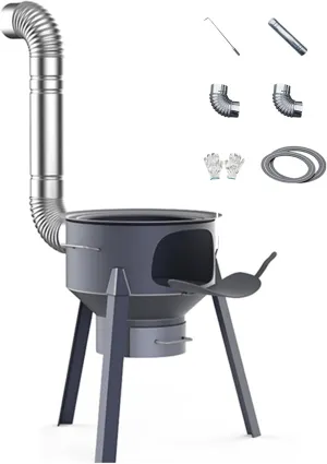 Wood Burning Stove, Outdoor Camping Wood Stove, Removable and Detachable Design, Multifunctional Thickened Stove with Adjustable Rim for Cooking Ingredients, Portable and Durable.