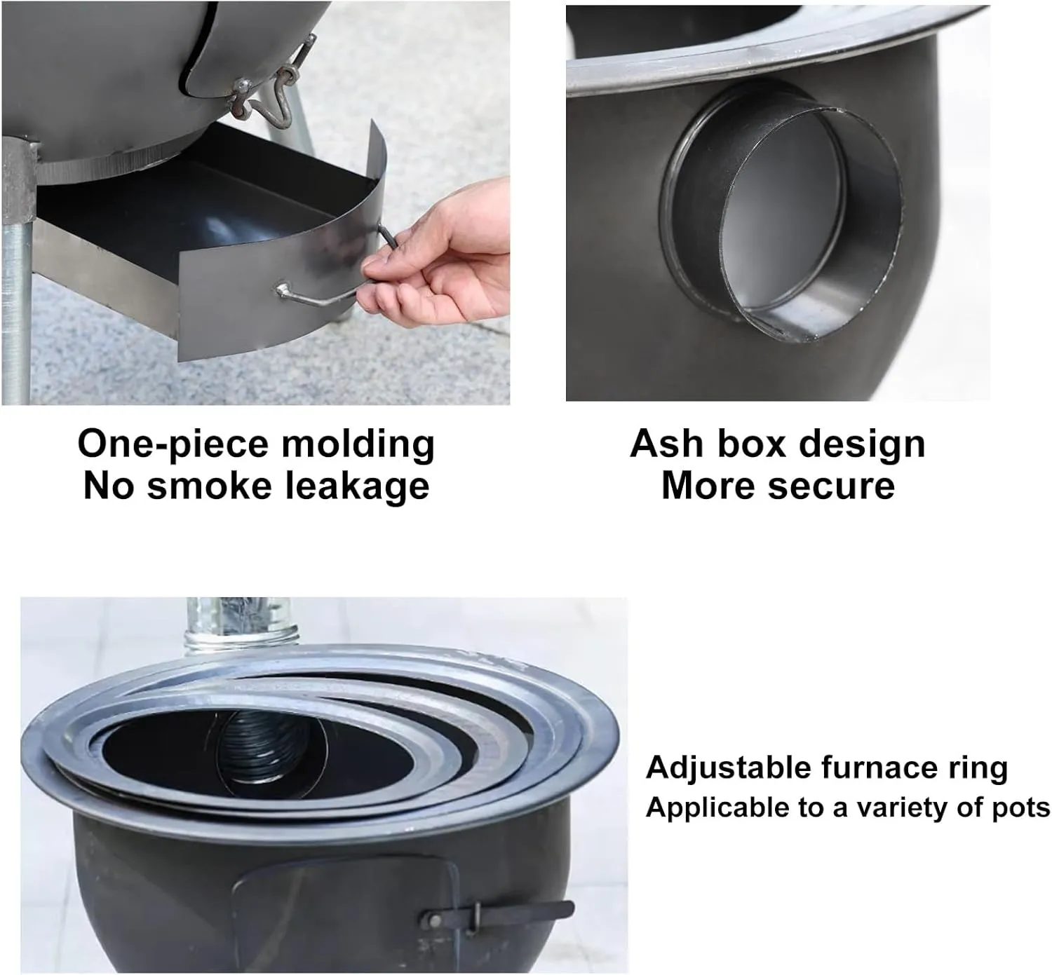 Wood Burning Stove, Outdoor Pot Belly Stove for Cooking, Camping with Chimney Pipes, Detachable Firewood BBQ Picnic