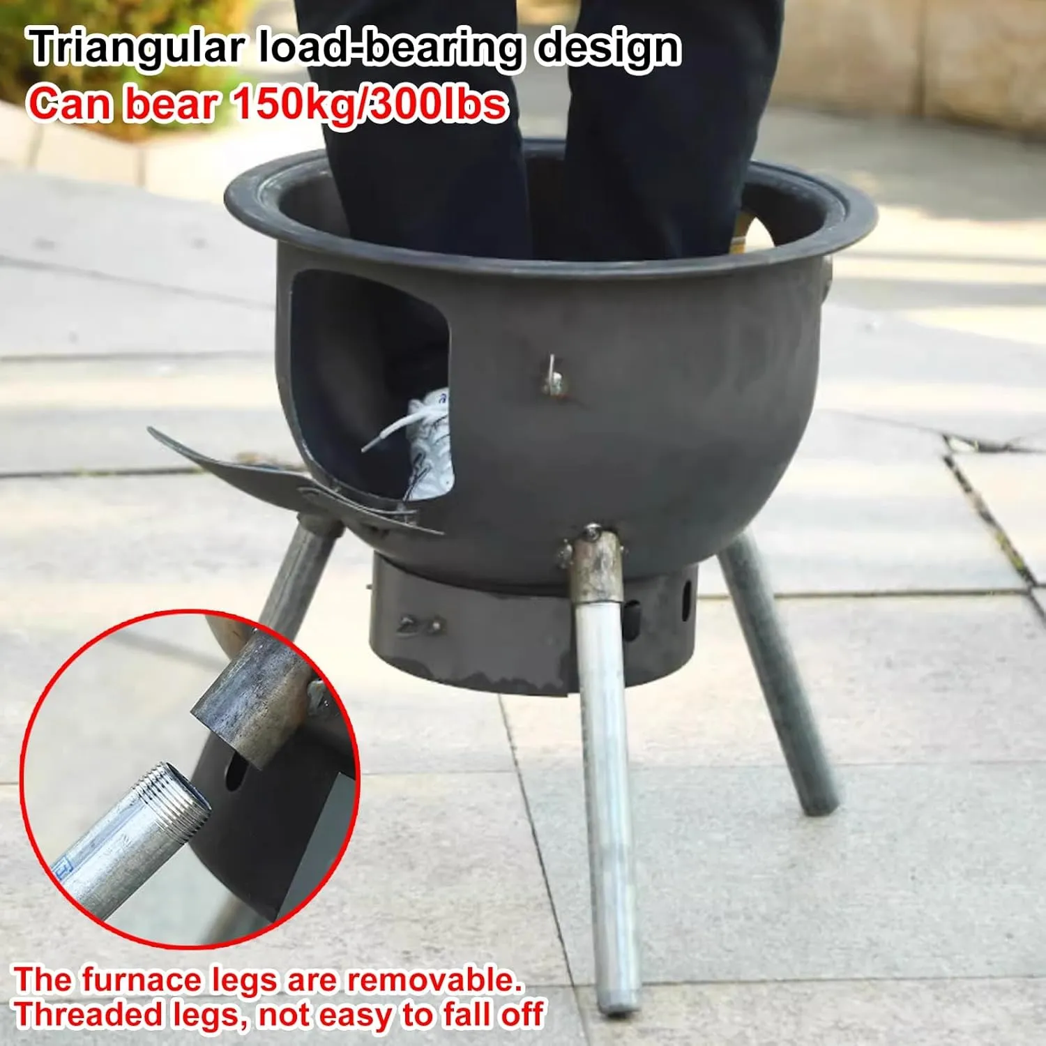 Wood Burning Stove, Outdoor Pot Belly Stove for Cooking, Camping with Chimney Pipes, Detachable Firewood BBQ Picnic