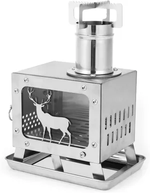 Wood Burning Stove Portable Wood Burning Heater Burners Cooking Stove Oven for Tent Fishing Hiking