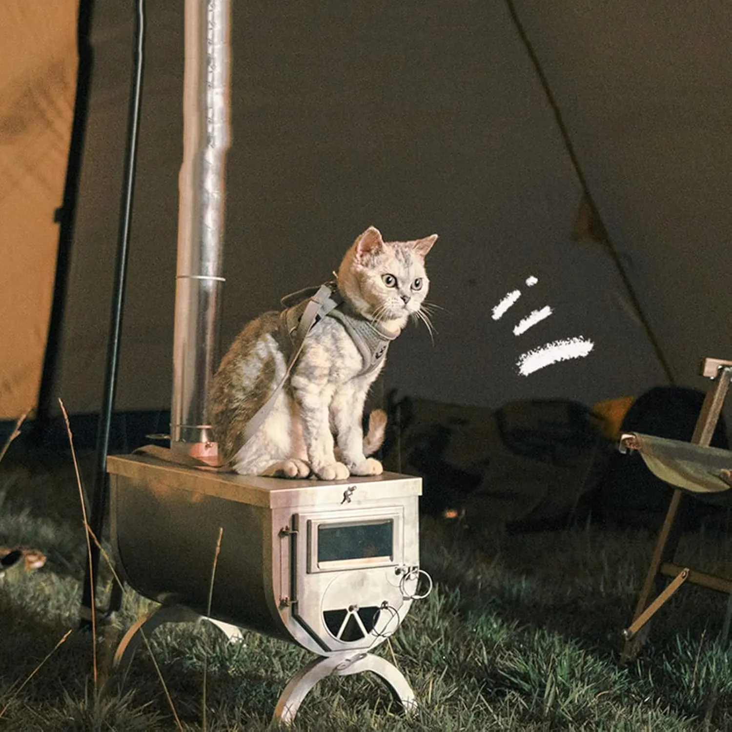 Wood Burning Stove - Small Tent Stove Stainless Steel, Portable Outdoor Camping Stove with Pipe for Winter Camping, Hunting, Cooking, Hiking, Fishing