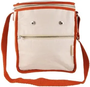 Wool Insulated Organic Cotton Lunch Bag - Orange Trim