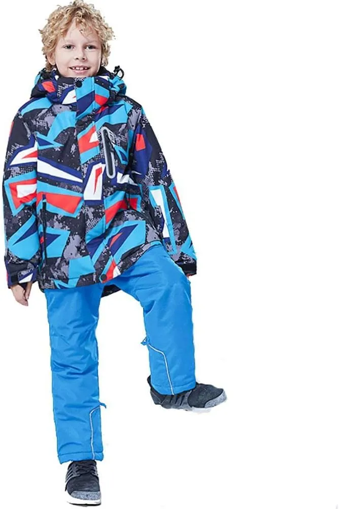 WOWULOVELY Girls Boy's Winter Ski Jackets Waterproof Kids Snowboarding Jacket Snow Coat Thicken Warm Hooded Ski Jacket