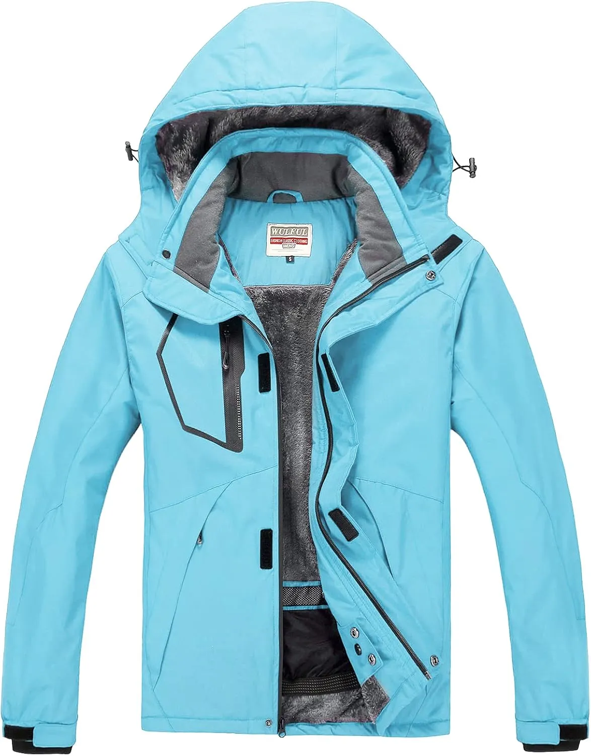 WULFUL Men's Waterproof Ski Jacket Warm Winter Snow Coat Mountain Windbreaker