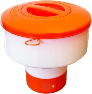 WWD Pool Floating Pool Floatr Chlorine Dispenser Fits 1-3" Tabs Bromine Holder Chlorine Floater (Orange Foldable)