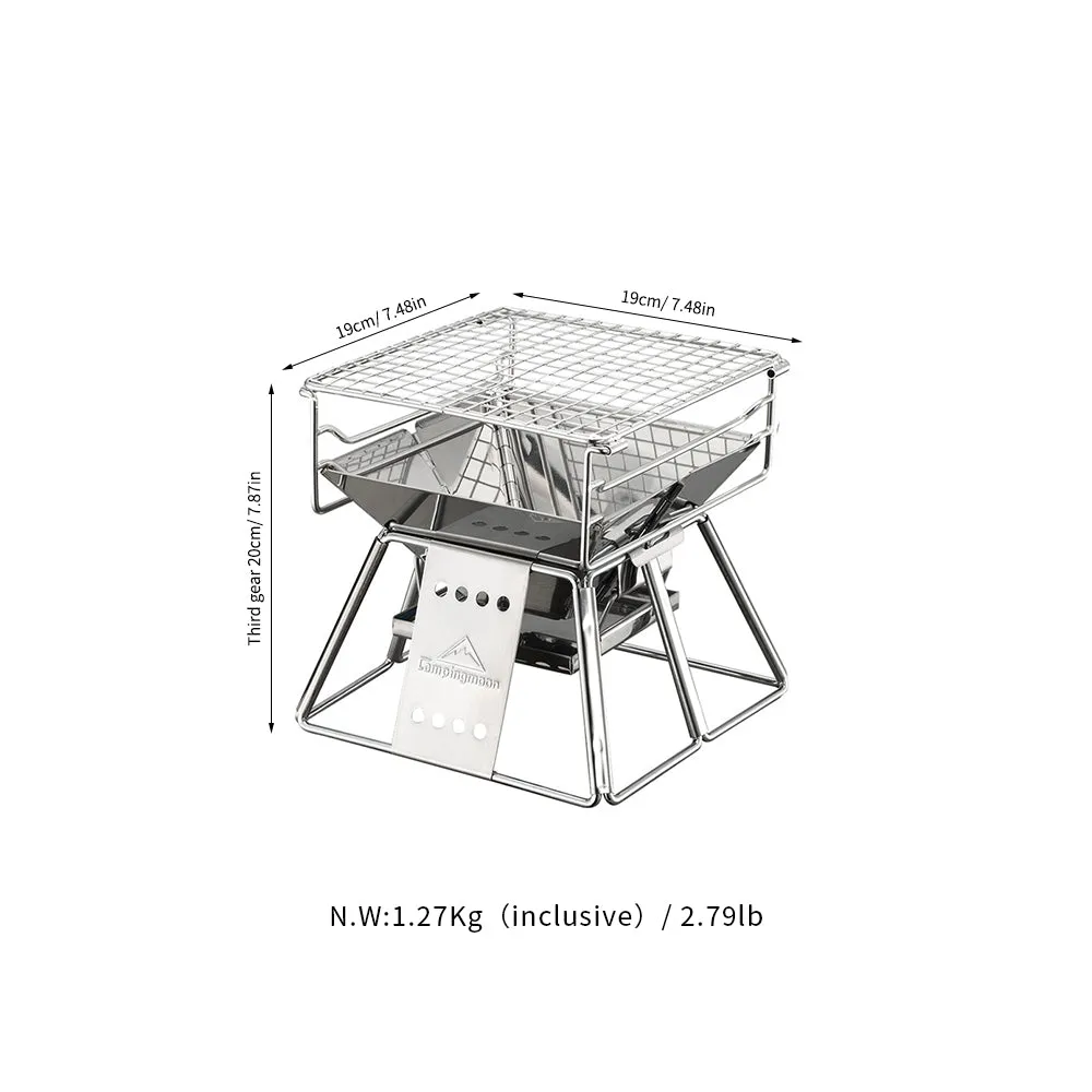 X-MINI Small Portable Stainless Steel Tabletop Charcoal Grill with Carry Bag