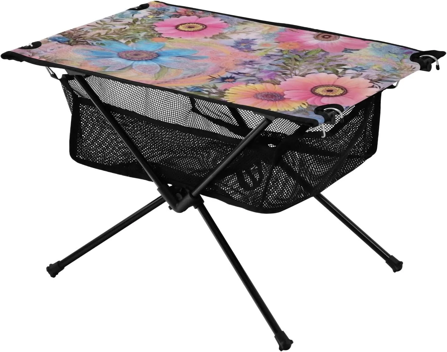 xigua Colorful Floral Folding Camping Table,Portable Camp Table with Carry Bag Beach Table Folding Table for Picnic, Camp,Party,Travel267