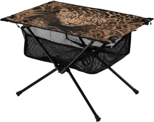 xigua Leopards in The Grass Folding Camping Table,Portable Camp Table with Carry Bag Beach Table Folding Table for Picnic, Camp,Party,Travel285