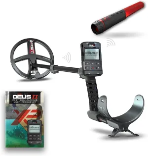 XP Metal Detectors Deus II - 9" FMF Coil with MI-6 pinpointer Bundle - Waterproof and Fully Wireless - with Remote Control, & S-Telescopic stem (DEUS2-22FMFRCEA   MI-6)