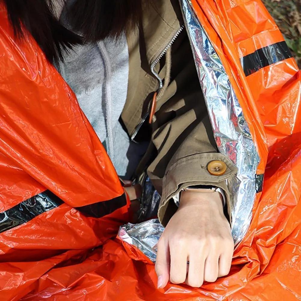 XPSSJMU Emergency Sleeping Bag 5 Pack, 2024 New Thermal Waterproof Bivy Sack Blanket for Survival - Tiny Portable Outdoor Gear for Camping, Hiking