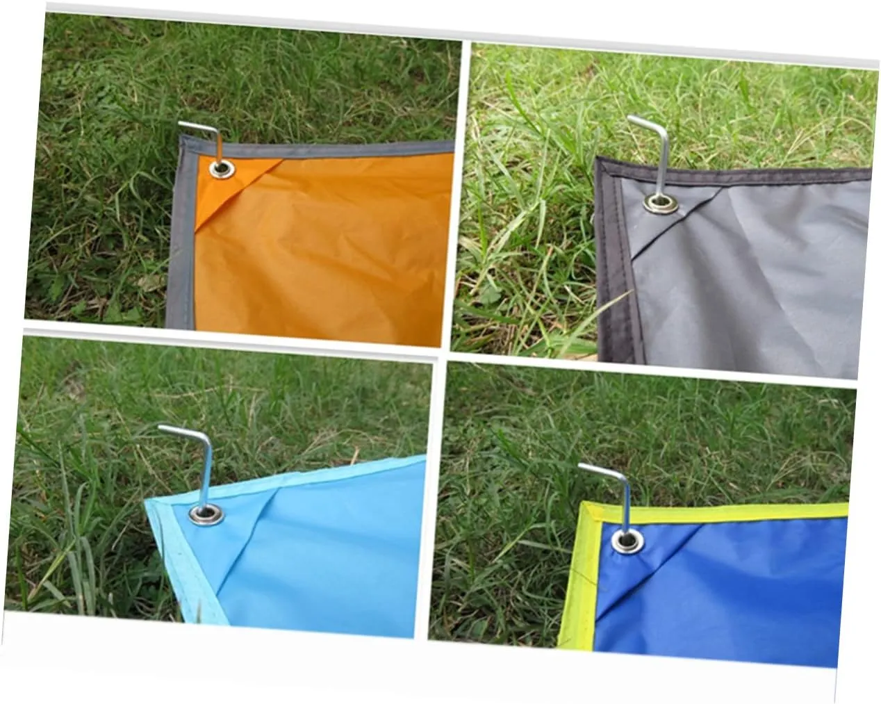 Yardwe 2pcs Portable Camping Tarp Outdoor Blanket for Grass Picnic Rug Oxford Cloth Ground Mat Dark