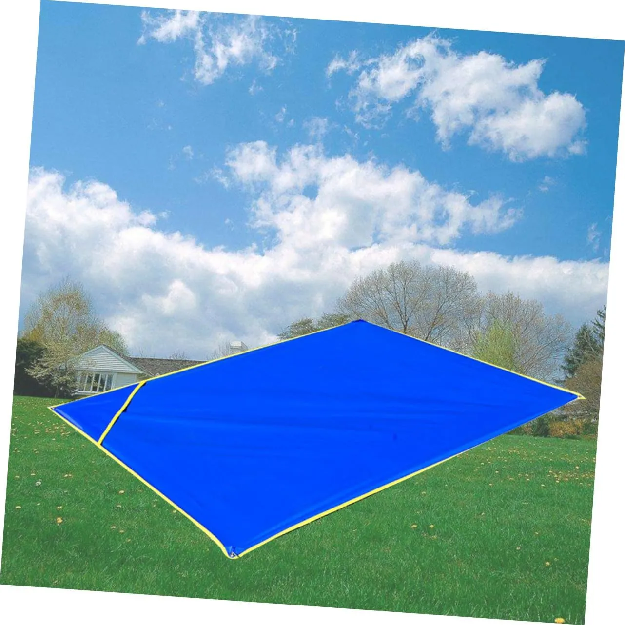 Yardwe 2pcs Portable Camping Tarp Outdoor Blanket for Grass Picnic Rug Oxford Cloth Ground Mat Dark