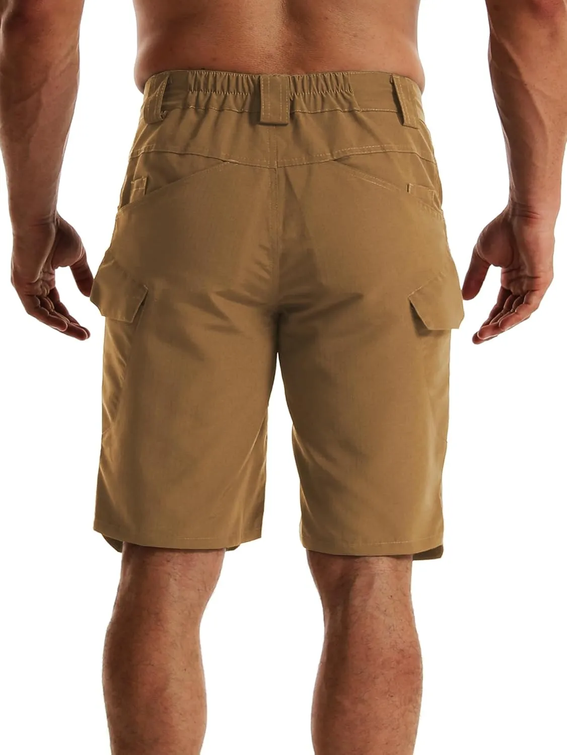 YAXHWIV Men's Hiking Cargo Shorts Lightweight Waterproof Tactical Outdoor Work Shorts with Pockets