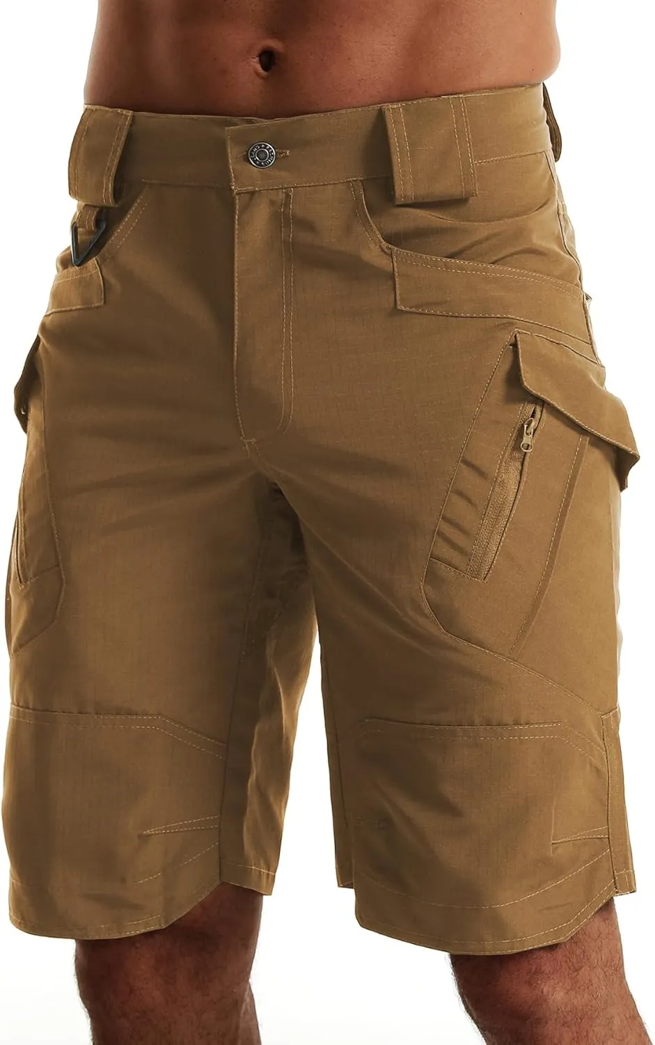YAXHWIV Men's Hiking Cargo Shorts Lightweight Waterproof Tactical Outdoor Work Shorts with Pockets