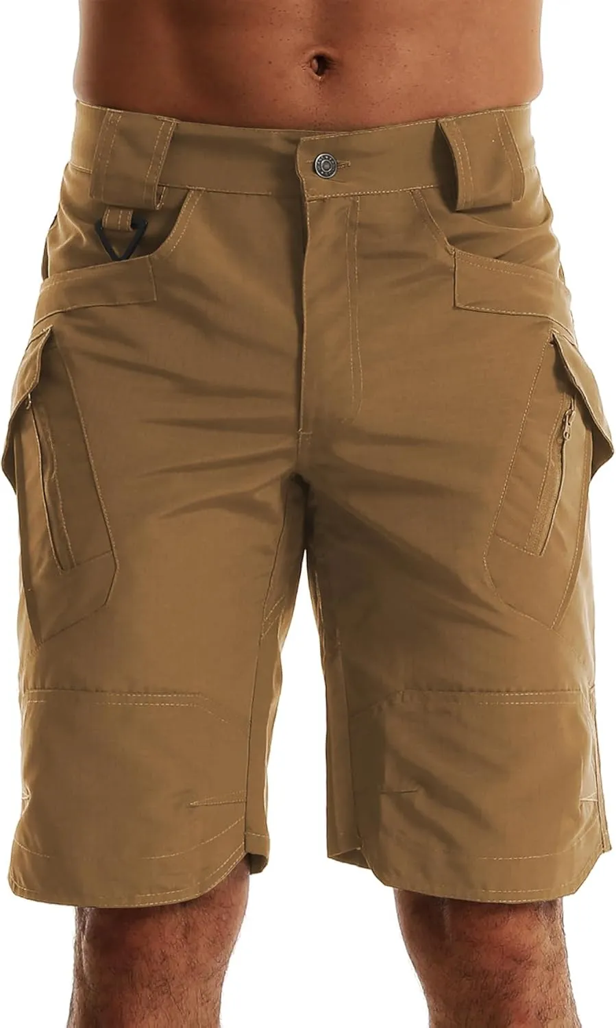 YAXHWIV Men's Hiking Cargo Shorts Lightweight Waterproof Tactical Outdoor Work Shorts with Pockets