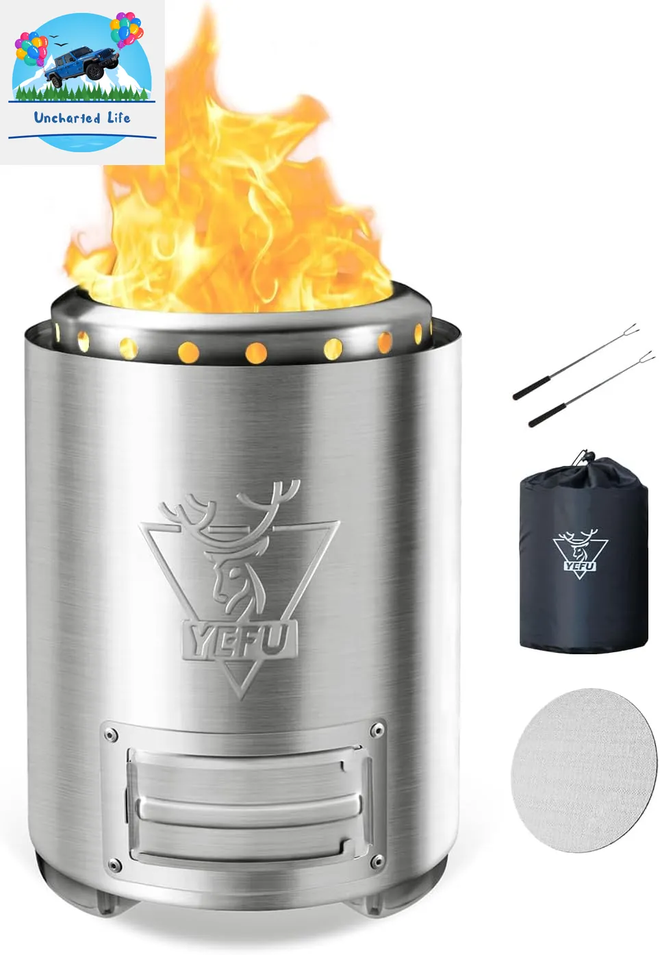 YEFU Tabletop Fire Pit: Portable, Smokeless Outdoor Experience