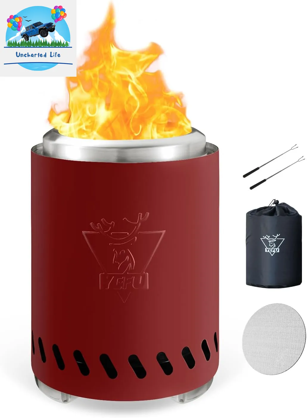 YEFU Tabletop Fire Pit: Portable, Smokeless Outdoor Experience