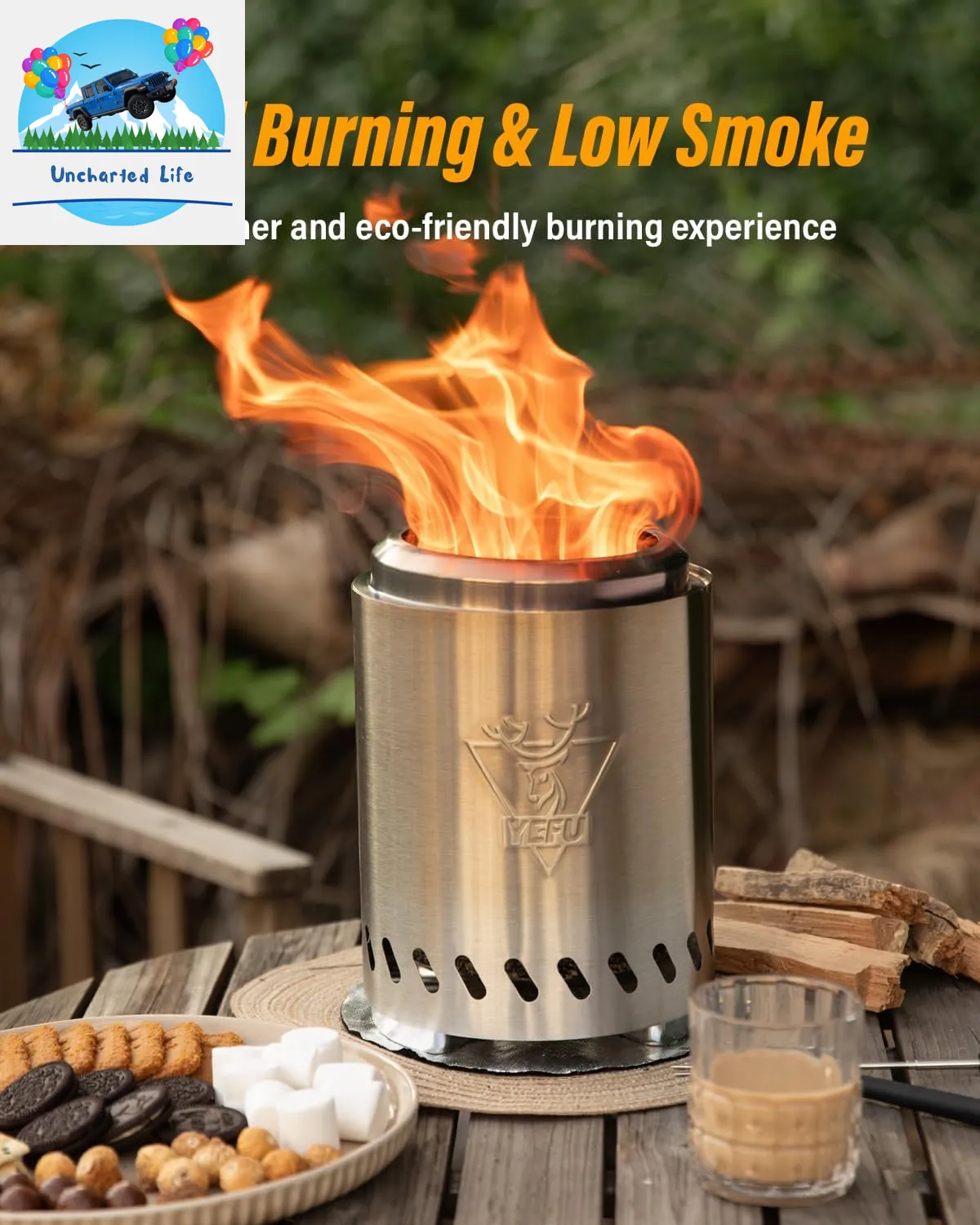 YEFU Tabletop Fire Pit: Portable, Smokeless Outdoor Experience