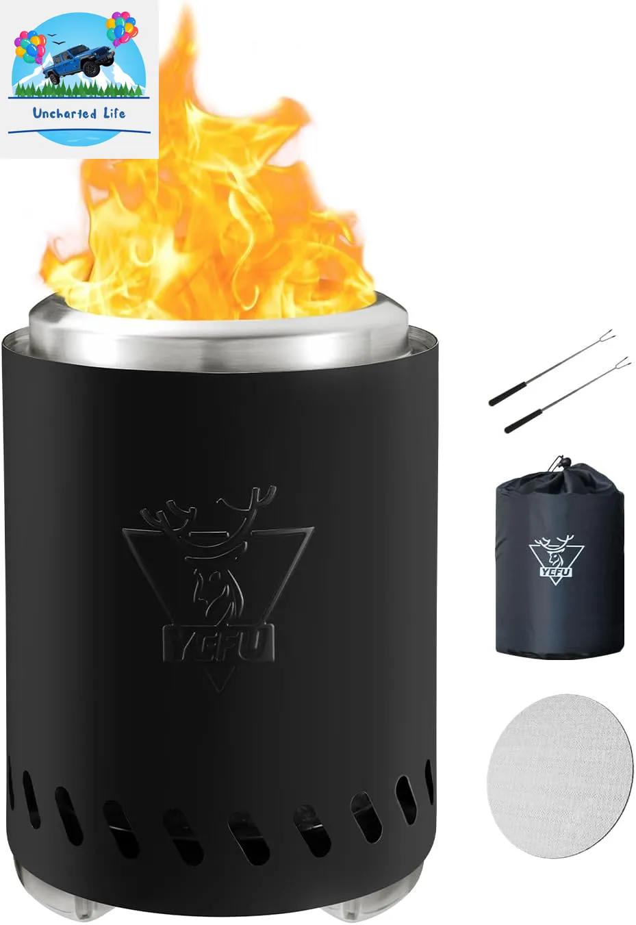 YEFU Tabletop Fire Pit: Portable, Smokeless Outdoor Experience