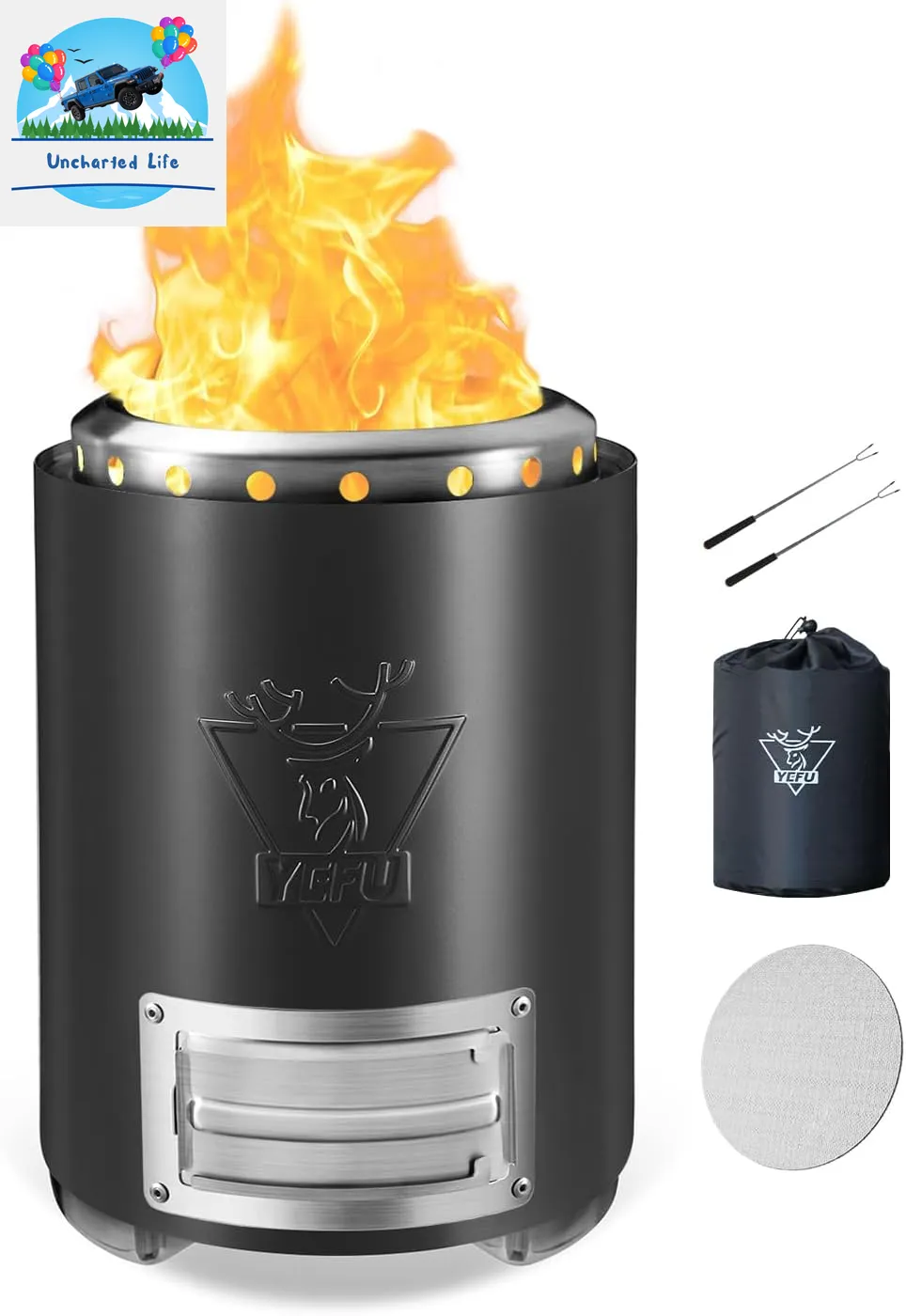 YEFU Tabletop Fire Pit: Portable, Smokeless Outdoor Experience