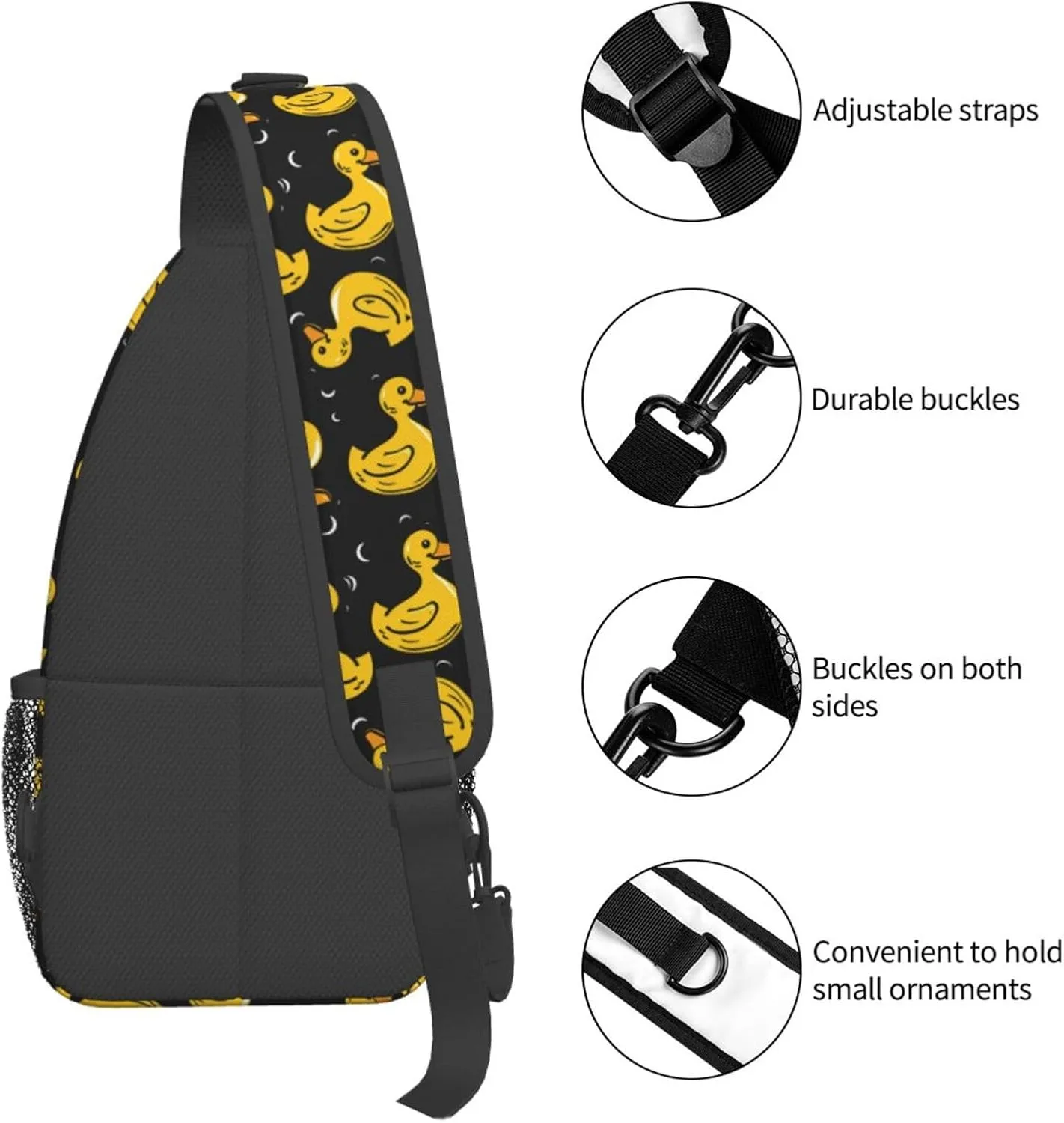 Yellow Rubber Ducks Cartoon Ducks Sling Backpack Hiking Backpack Crossbody Bag Sports Lightweight And waterproof Chest Bag Shoulder Bag For Women Men