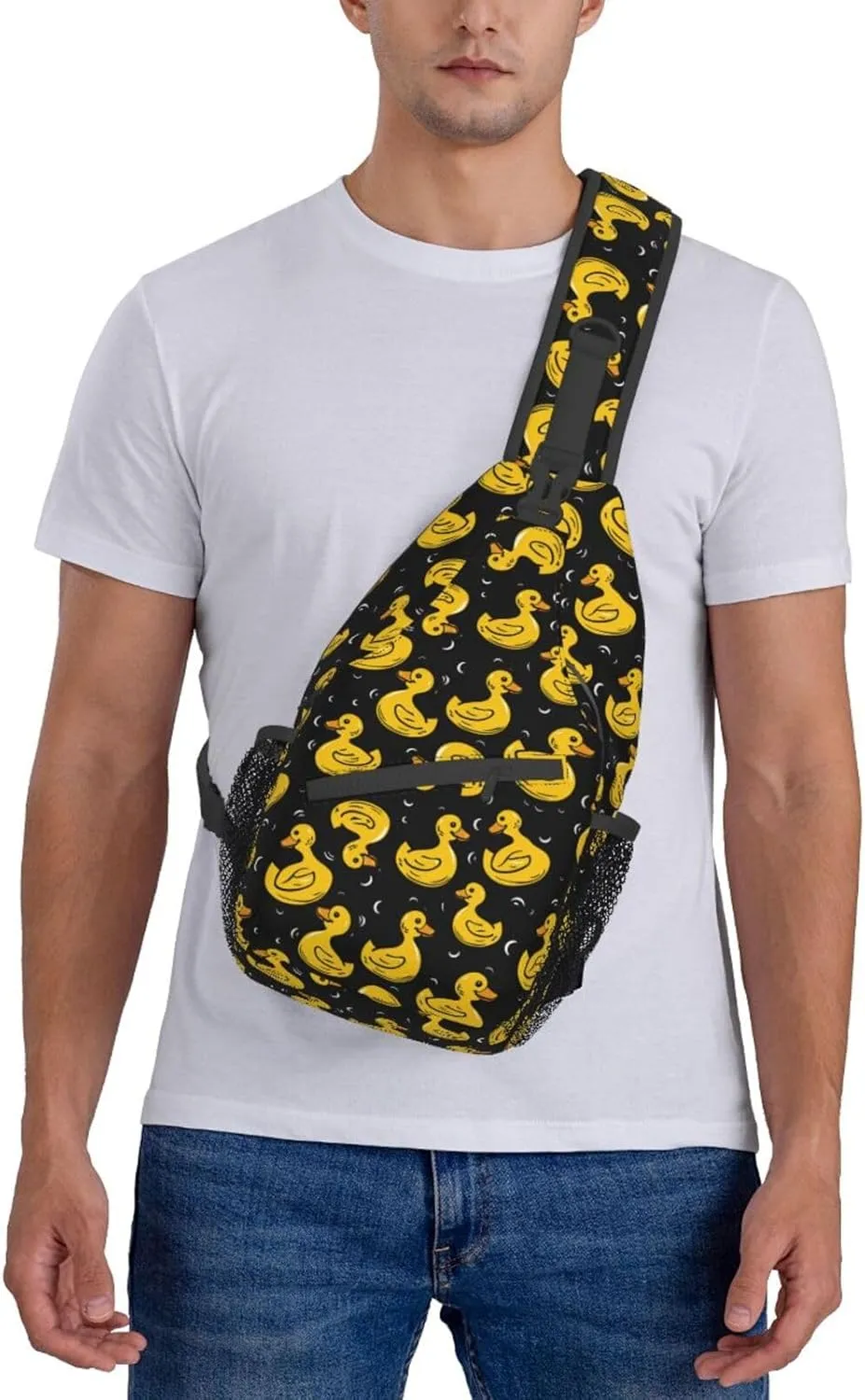 Yellow Rubber Ducks Cartoon Ducks Sling Backpack Hiking Backpack Crossbody Bag Sports Lightweight And waterproof Chest Bag Shoulder Bag For Women Men