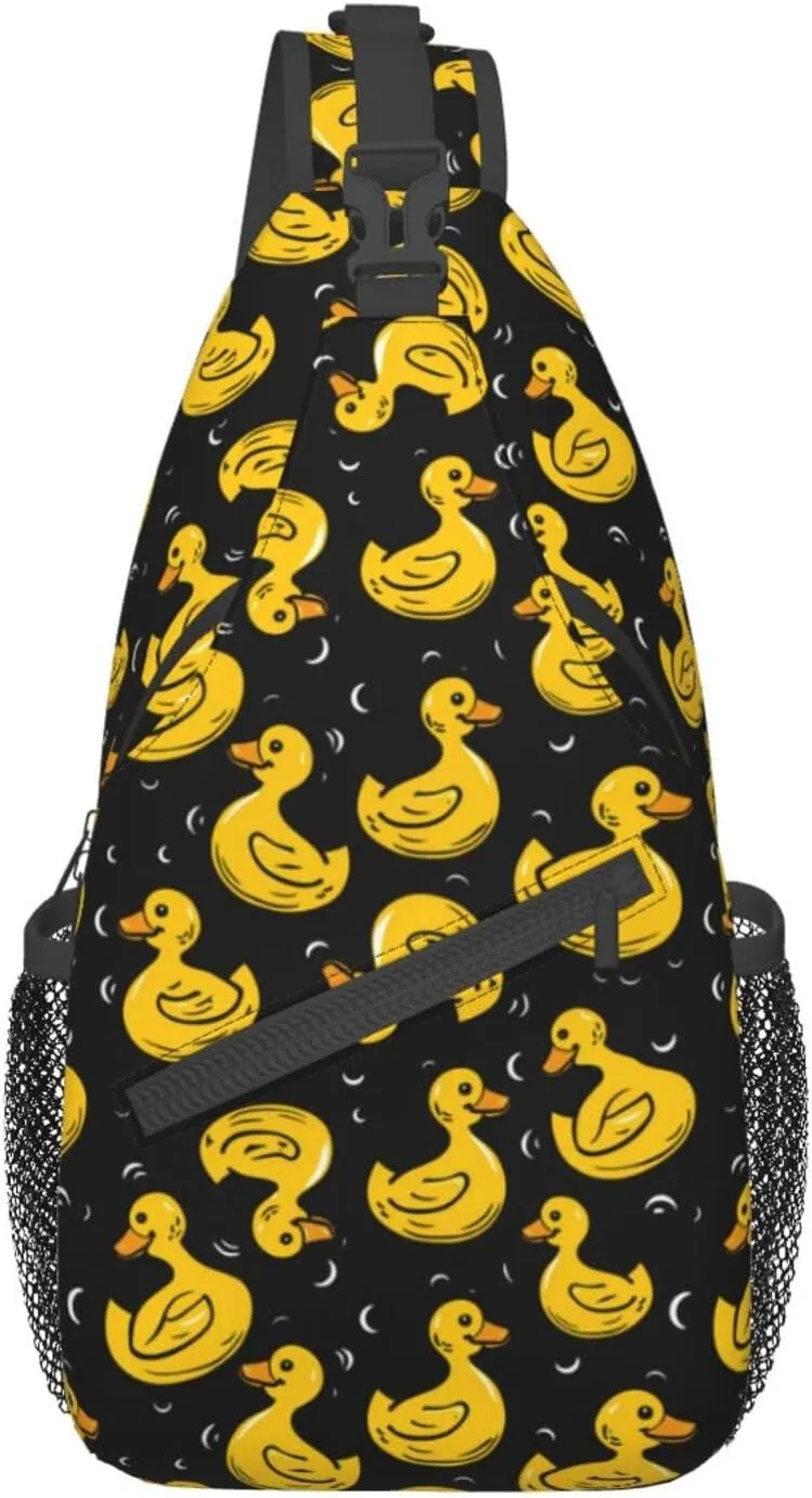 Yellow Rubber Ducks Cartoon Ducks Sling Backpack Hiking Backpack Crossbody Bag Sports Lightweight And waterproof Chest Bag Shoulder Bag For Women Men