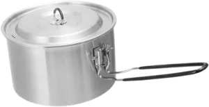 Yiju Camping Pot Stockpot Lightweight Practical Compact with Lid Cover Cooking Pot for Explorers Beach Travelers Barbecue Trips