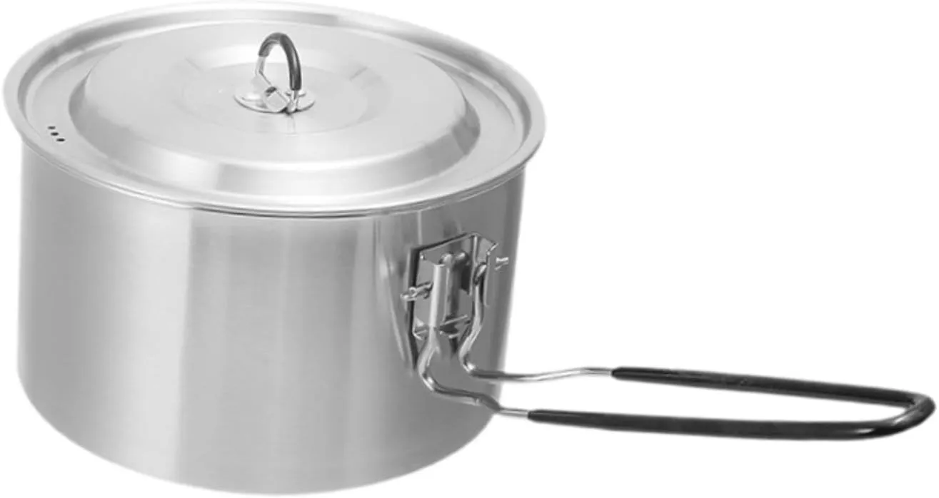 Yiju Camping Pot Stockpot Lightweight Practical Compact with Lid Cover Cooking Pot for Explorers Beach Travelers Barbecue Trips