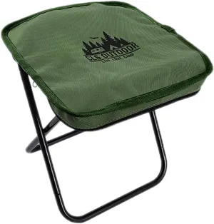 Yiju Compact Camp Stool for Outdoor Activities, Lightweight Folding Chair for Fishing and Concerts, Green
