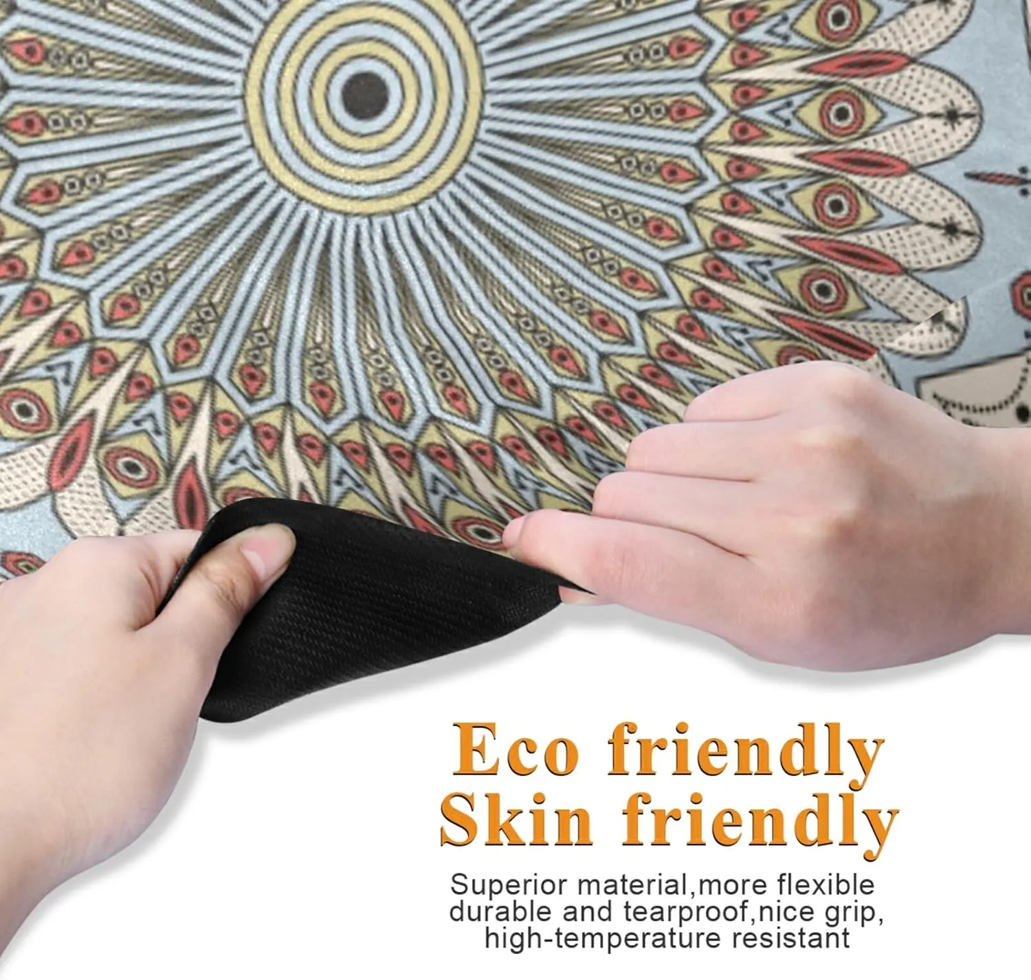 Yoga Mat Non Slip Rubber Fitness Safe Exercise Mat with Bag Durable Folding Workout Mat for Pilates and Floor Exercises
