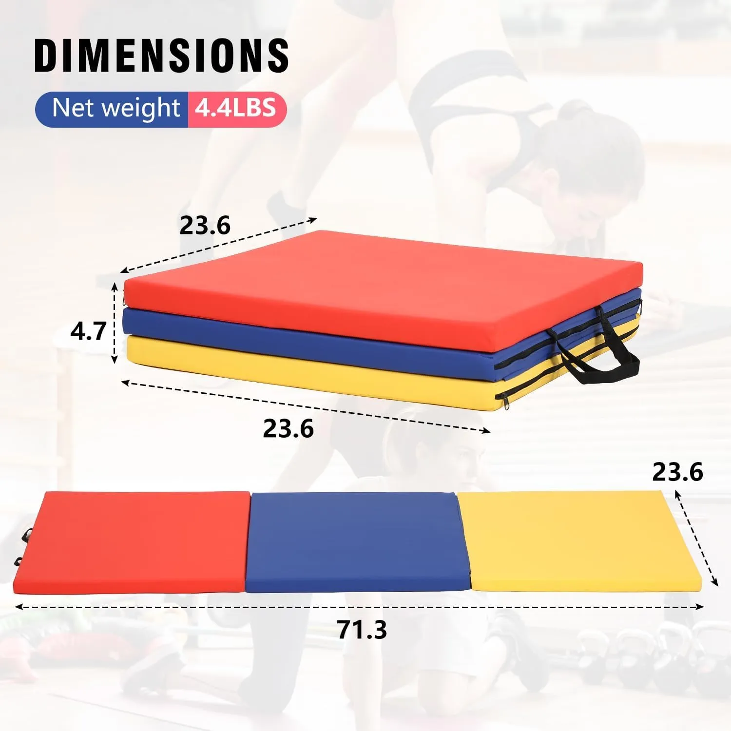 Yoga Mat Thick 2 Inch Workout Flooring for Home Gym - Exercise, Gymnastics, Tumbling, Pilates, Dance Equipment - Foldable Foam Play Mat for Kids and Adults