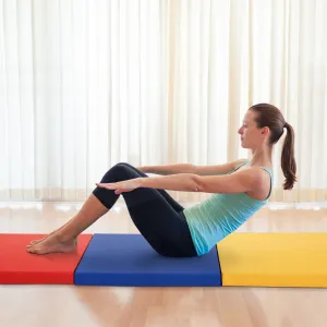 Yoga Mat Thick 2 Inch Workout Flooring for Home Gym - Exercise, Gymnastics, Tumbling, Pilates, Dance Equipment - Foldable Foam Play Mat for Kids and Adults