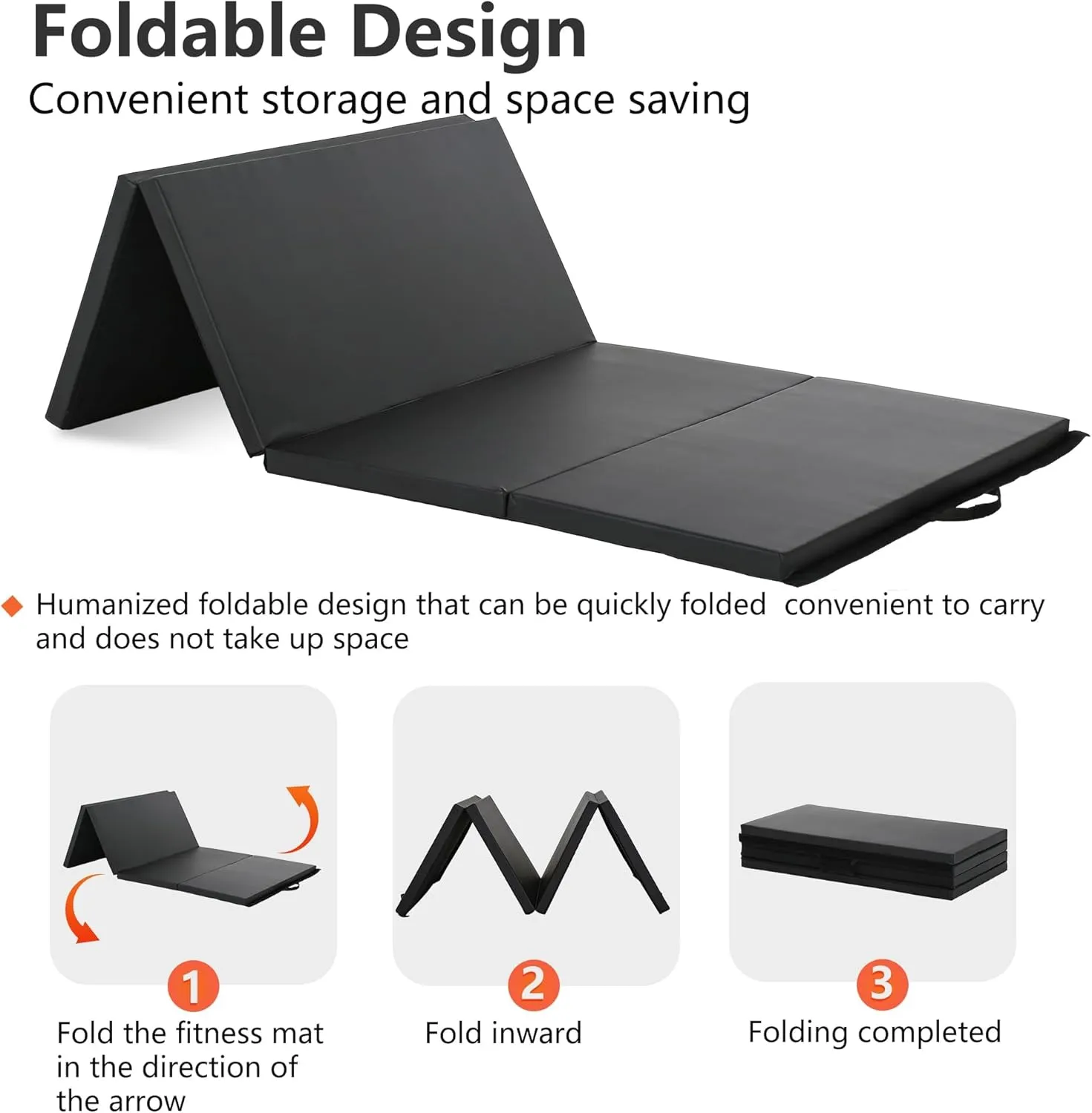 Yoga Mat Thick 2 Inch Workout Flooring for Home Gym - Exercise, Gymnastics, Tumbling, Pilates, Dance Equipment - Foldable Foam Play Mat for Kids and Adults