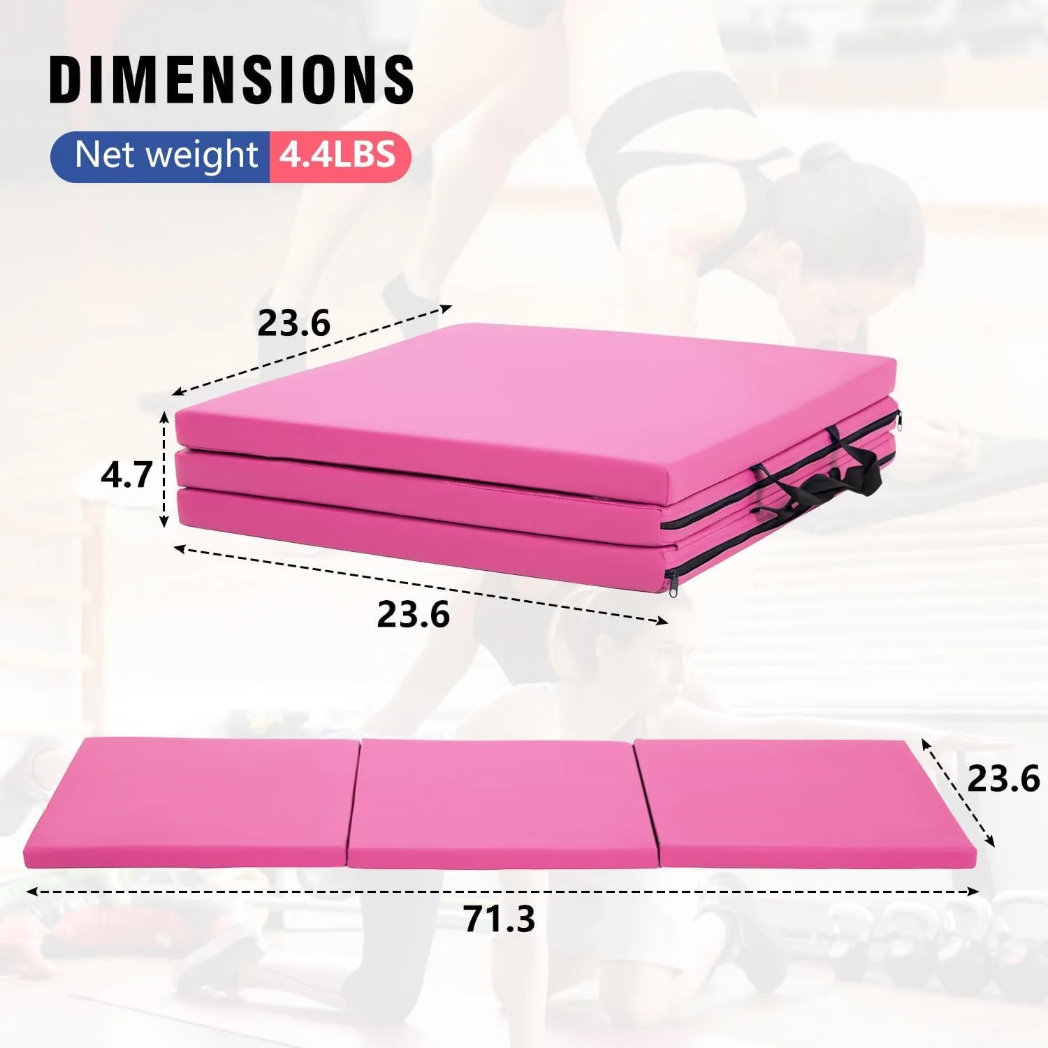 Yoga Mat Thick 2 Inch Workout Flooring for Home Gym - Exercise, Gymnastics, Tumbling, Pilates, Dance Equipment - Foldable Foam Play Mat for Kids and Adults