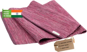 Yogasana Organic Cotton Yoga Mat - Non Slip Hand-Woven Foldable Yoga Rug Provides Excellent Comfort, Traction & Support - Travel Extra Thick Yoga Mats for Indoor & Outdoor Use - 24 x 72 Inches