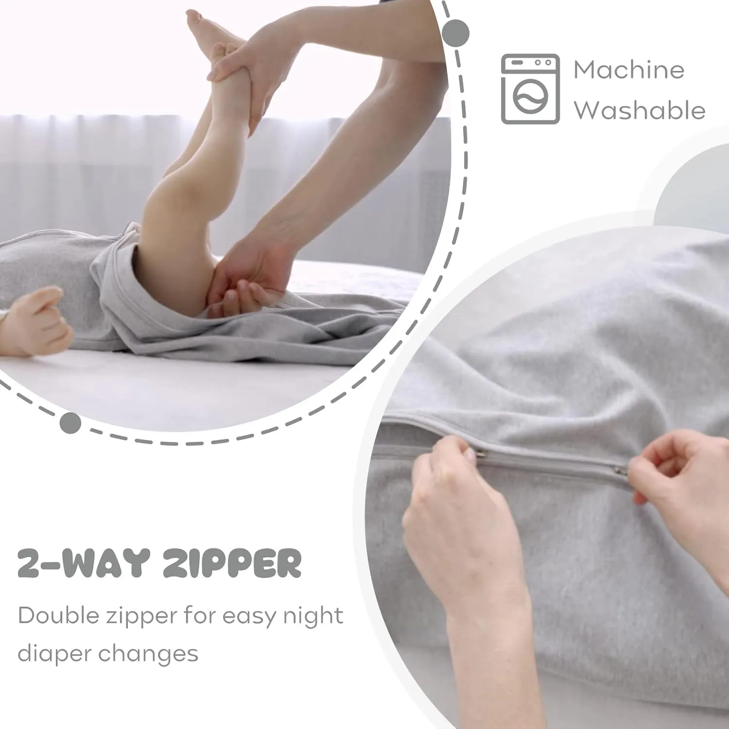 Yoofoss Baby Sleep Sack 12-18 Months 100% Cotton 0.5 TOG Baby Sleeping Bag 2-Way Zipper Toddler Wearable Blankets 3 Pack Breathable Lightweight (Large)