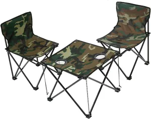 Yosoo Folding Camping Table Chairs Oxford Cloth Stable Portable Outdoor Desk Chair Set for Picnic Fishing