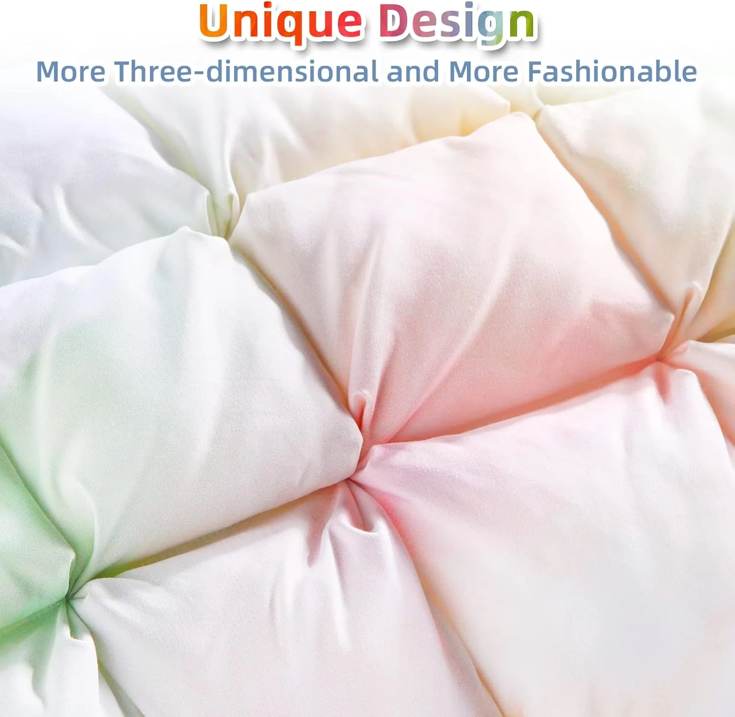 YOUR MOON Soft Pillows for Sleeping, Support Bed Pillows, Fluffy Down Alternative Pillow, Luxury Hotel Gel Pillows for Side Sleeping Standard Size (Rainbow)