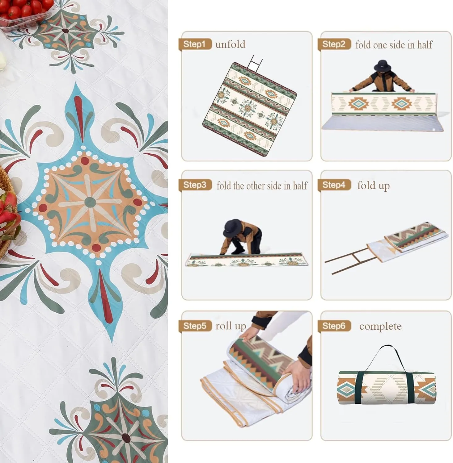 YRXRUS Picnic Blankets, Capybara Picnic Mat for Waterproof Foldable, 79”x79” Extra Large Thick, Sandproof Oversized Outdoor Mat, for Parties, Camping, Park, Travel, Grass Gifts