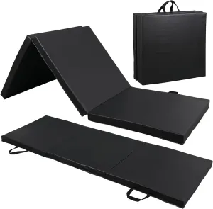 ZENY 2’’ Thick Tri-fold Folding Gym Exercise Mat Extra Thick Gymnastics Mat Tumbling Mat with Carrying Handles for Home Workout, Core Workouts, Stretching, MMA, Yoga