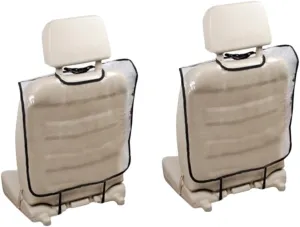 Zerodeko 2pcs Transparent Car Seat Back Protector Cover Kick Dirty Mat for Easy to Install Fit Against Scratches and Wear