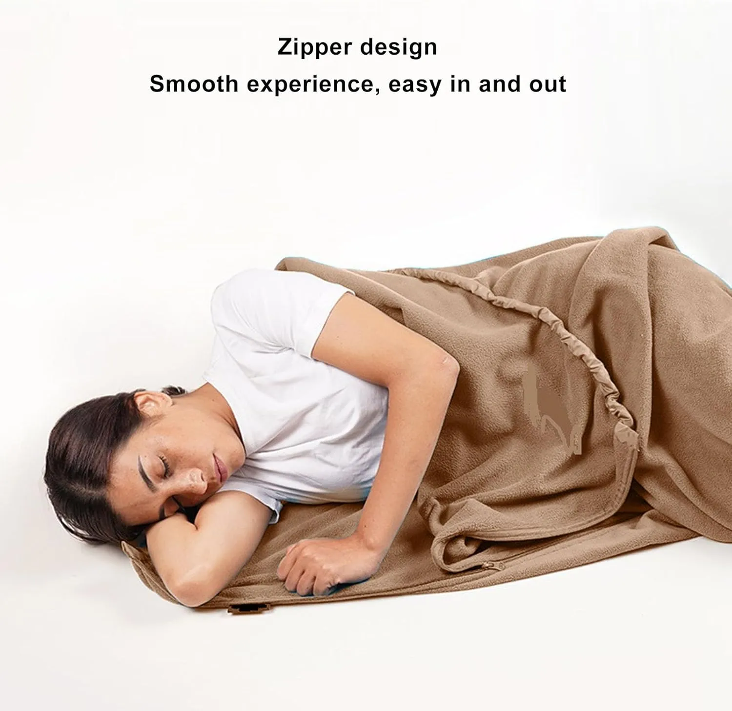 Zipper Fleece Sleeping Bag Liner Super Thick Soft Camping Travel Backpacking Jewel Blue 90 Inches Long for Outdoor Adventures