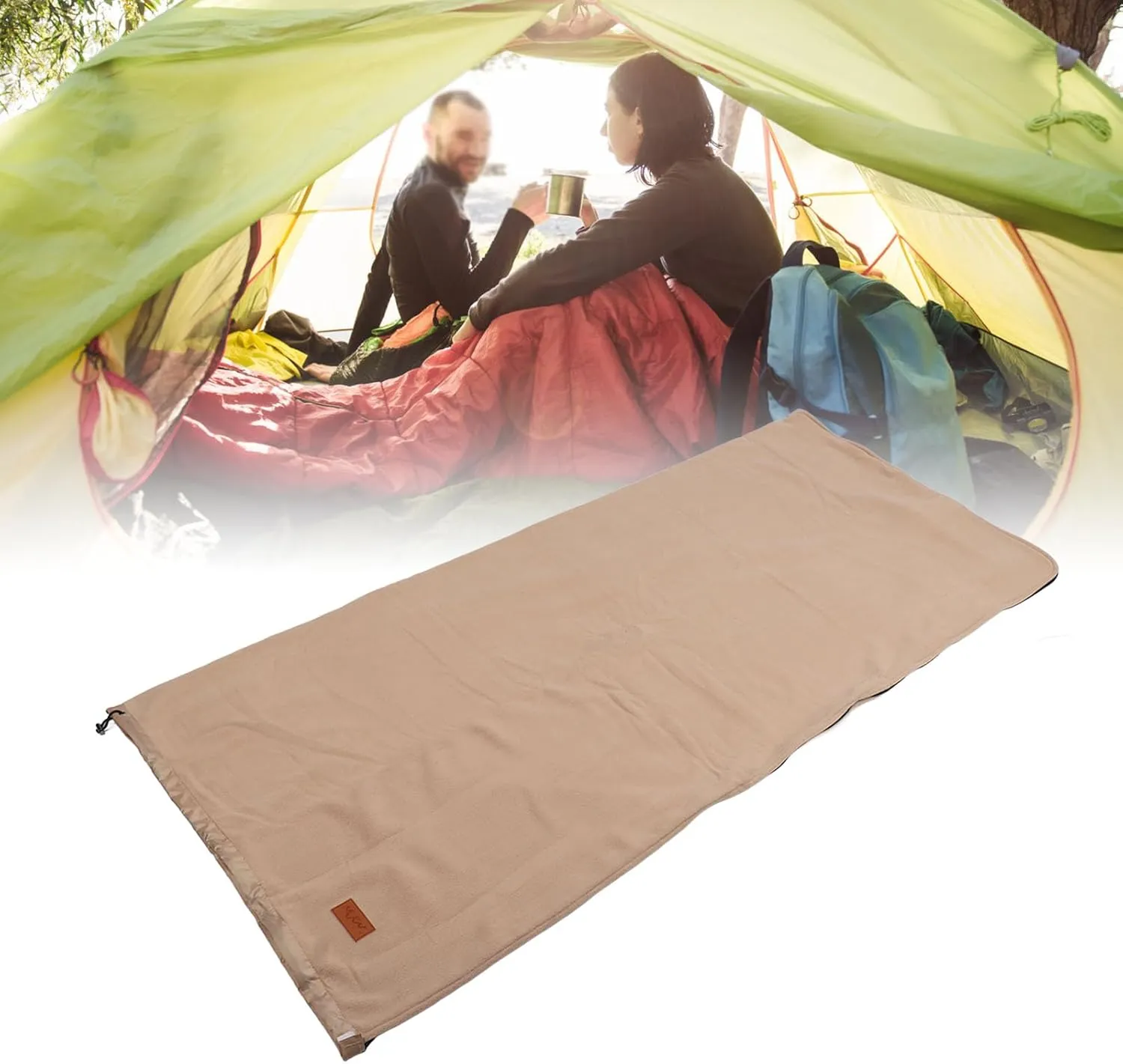 Zipper Fleece Sleeping Bag Liner Super Thick Soft Camping Travel Backpacking Jewel Blue 90 Inches Long for Outdoor Adventures